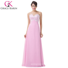 2015 venda quente Grace karin chiffon Strapless Sweetheart vestido longo vestido de baile CL6135-3 #